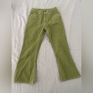 Green flare jeans #flaredjeans